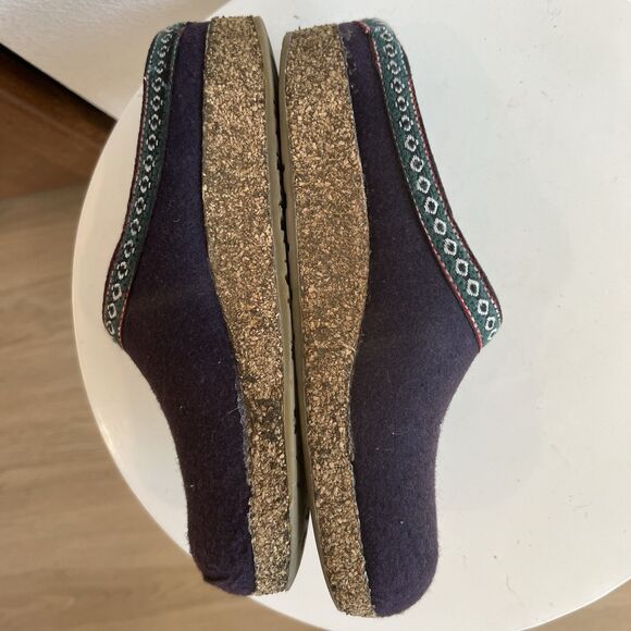 Haflinger Wool Cork Grizzly Clog Women’s 39 Purple Slipper Comfort - Picture 4 of 9
